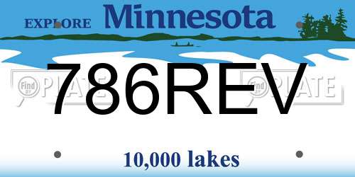 786REV Minnesota License Plate