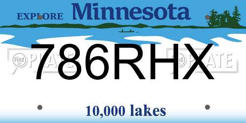 786RHX Minnesota License Plate