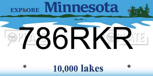 786RKR Minnesota License Plate