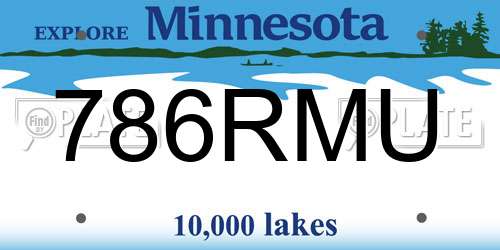 786RMU Minnesota License Plate