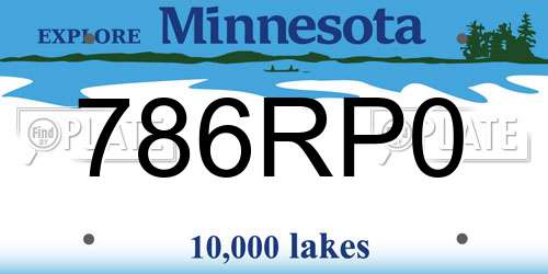 786RP0 Minnesota License Plate