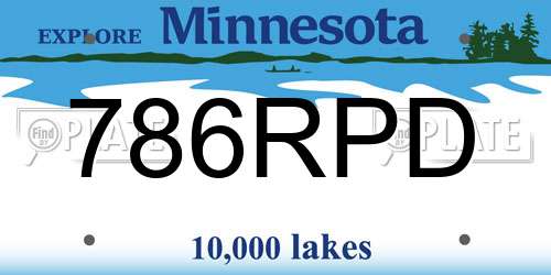 786RPD Minnesota License Plate