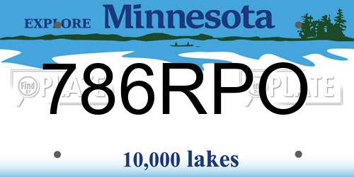 786RPO Minnesota License Plate