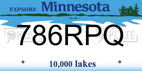 786RPQ Minnesota License Plate