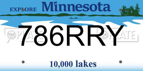 786RRY Minnesota License Plate