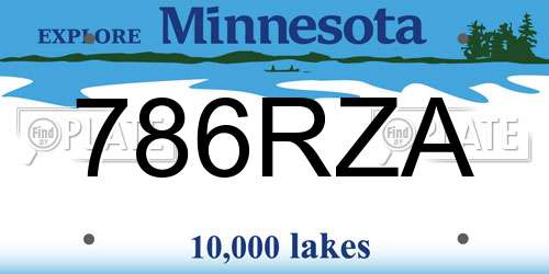 786RZA Minnesota License Plate