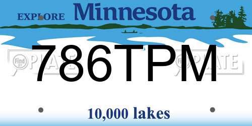 786TPM Minnesota License Plate