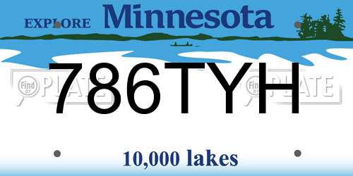 786TYH Minnesota License Plate