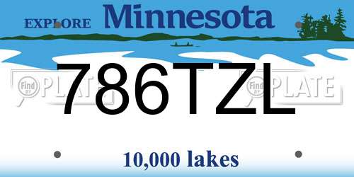 786TZL Minnesota License Plate