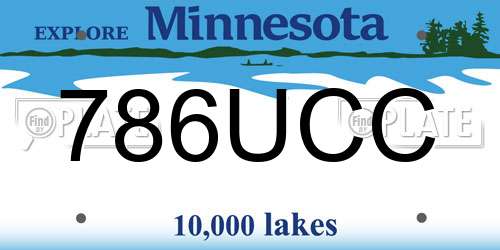 786UCC Minnesota License Plate