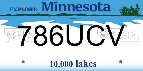 786UCV Minnesota License Plate