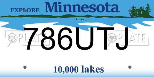 786UTJ Minnesota License Plate