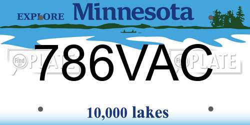 786VAC Minnesota License Plate