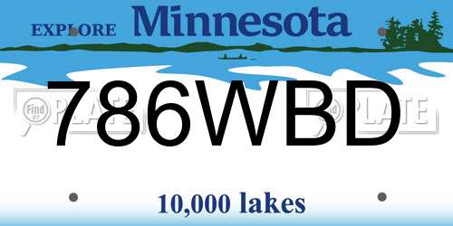 786WBD Minnesota License Plate
