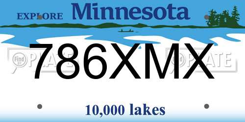 786XMX Minnesota License Plate