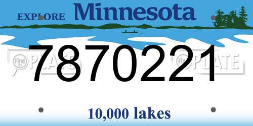 7870221 Minnesota License Plate