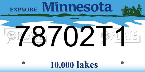 78702T1 Minnesota License Plate