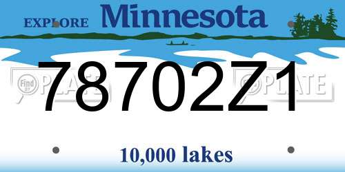 78702Z1 Minnesota License Plate
