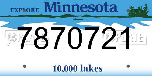7870721 Minnesota License Plate