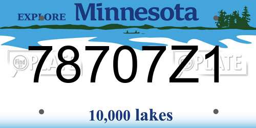 78707Z1 Minnesota License Plate