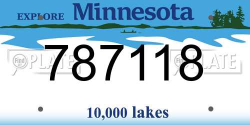 787118 Minnesota License Plate