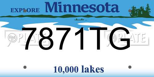 7871TG Minnesota License Plate
