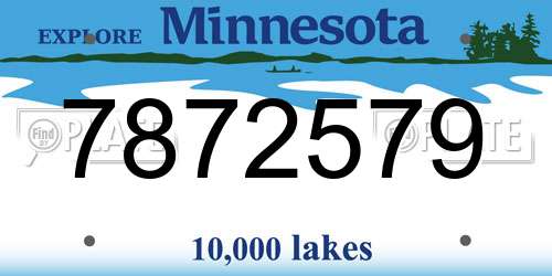 7872579 Minnesota License Plate