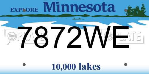 7872WE Minnesota License Plate