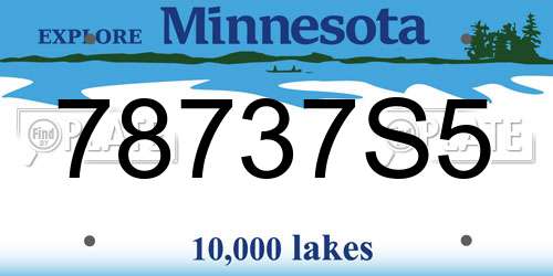 78737S5 Minnesota License Plate