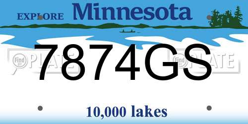 7874GS Minnesota License Plate