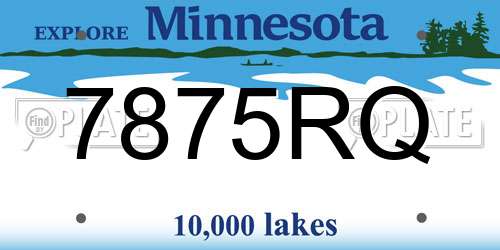 7875RQ Minnesota License Plate