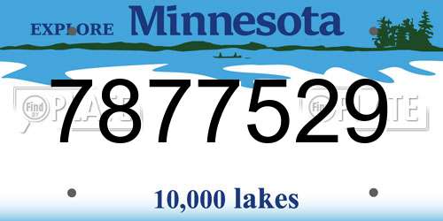 7877529 Minnesota License Plate