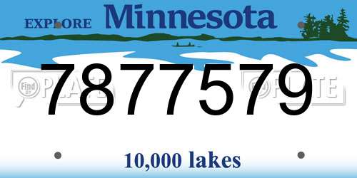 7877579 Minnesota License Plate