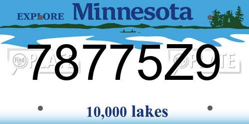 78775Z9 Minnesota License Plate
