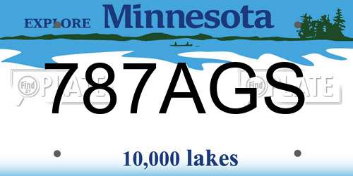 787AGS Minnesota License Plate