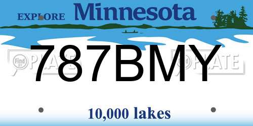 787BMY Minnesota License Plate