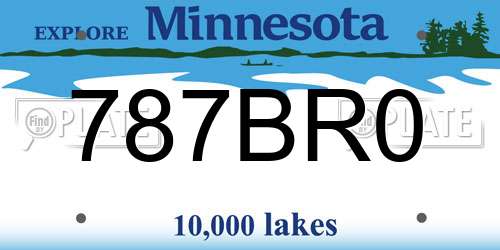 787BR0 Minnesota License Plate