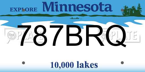 787BRQ Minnesota License Plate