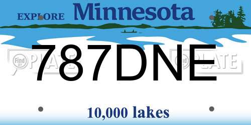 787DNE Minnesota License Plate