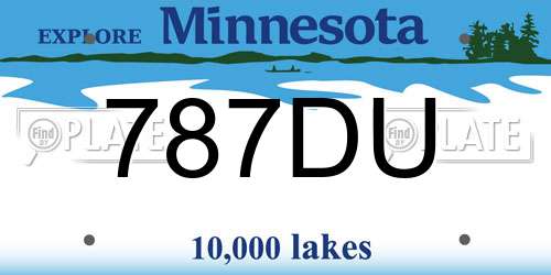 787DU Minnesota License Plate