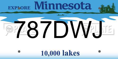 787DWJ Minnesota License Plate