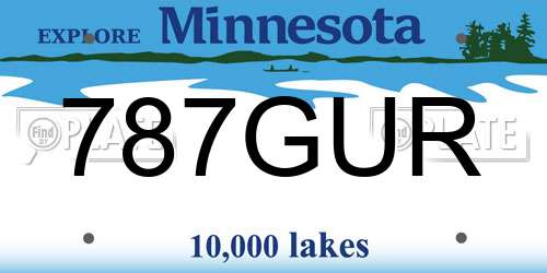 787GUR Minnesota License Plate