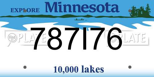 787I76 Minnesota License Plate