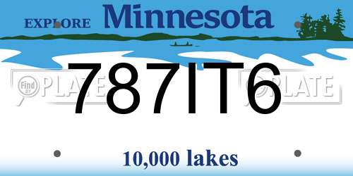 787IT6 Minnesota License Plate