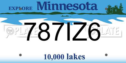 787IZ6 Minnesota License Plate