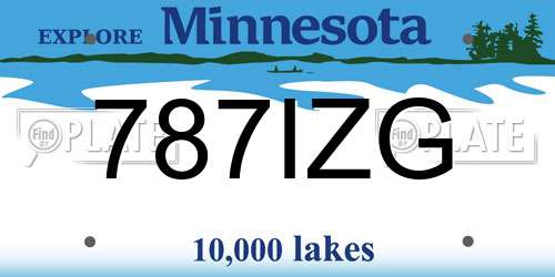 787IZG Minnesota License Plate