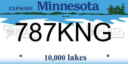 787KNG Minnesota License Plate