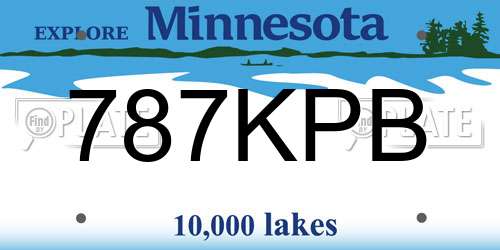 787KPB Minnesota License Plate