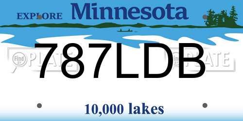 787LDB Minnesota License Plate