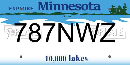 787NWZ Minnesota License Plate